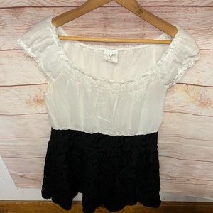 Free People black and white lace mini dress